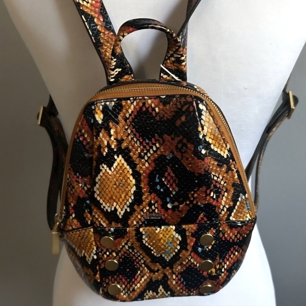 Hammitt Mini Backpack in Brown, Black, Gold Tones
